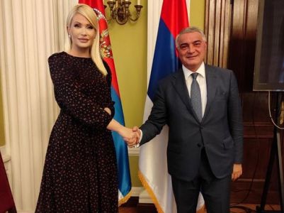 Envoy visits Serbia parliament, briefs on consequences of Azerbaijan military aggression against Armenia (PHOTOS)