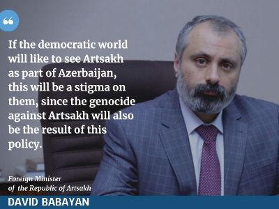FM: If democratic world will like to see Artsakh as part of Azerbaijan, this will be stigma on them