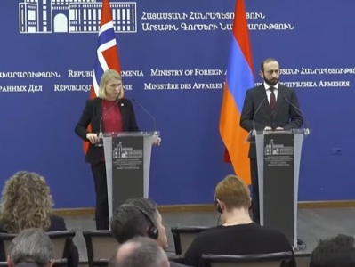 Глава МИД: Норвегия готова содействовать сохранению территориальной целостности Армении