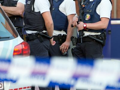 Belgian police officers protest after officer killed