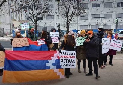 Protesters hold action of solidarity with Artsakh in Berlin