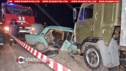В Араратской области столкнулись ВАЗ 2106 и Камаз