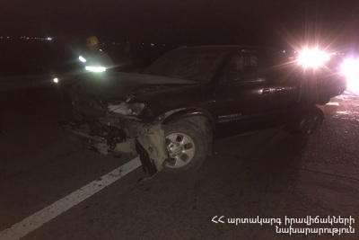 Արևաբույր-Մխչյան ճանապարհին բախվել են «Toyota Tundra»-ն և «Toyota Camry»-ն. հրդեհ է բռնկվել. կան վիրավորներ