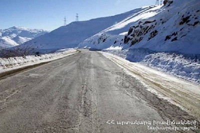 Մ-6 միջպետական ավտոճանապարհի` Թումանյանի տարածաշրջանով անցնող հատվածում տեղ-տեղ մերկասառույց է