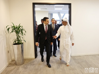 Armenia parliament speaker meets with Qatar Football Association president on latter’s initiative