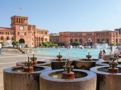 How much does Armenia contribute to UN, OSCE and CoE?