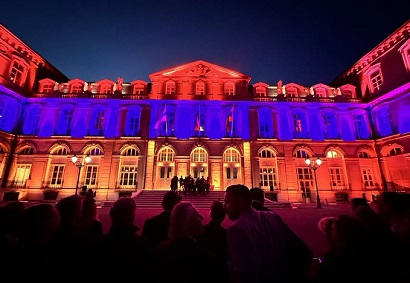 Faro Palace in Marseille in Armenian tricolor