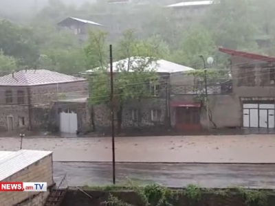 Գորիսում հորդառատ անձրեւի հետեւանքով ջրհեղեղ է