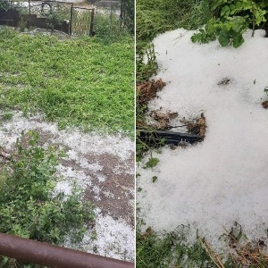 В городе Аскеран Нагорного Карабаха прошли проливные дожди и выпал град