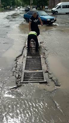 В Гюмри из-за сильных дождей образовались большие скопления воды