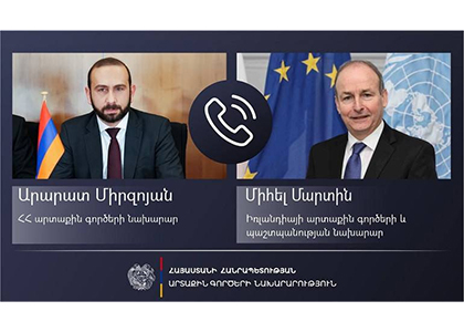 Глава МИД Армении рассказал ирландскому коллеге о проведении Азербайджаном этнической чистки в Нагорном Карабахе