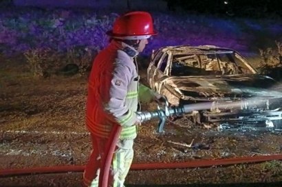 В селе Айкадзор сгорел автомобиль
