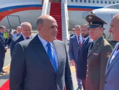 Russia PM Mishustin arrives in Armenia