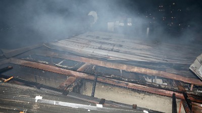 Пожар в шахте лифта в жилом доме в Ереване