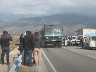 About 15 trucks of Russian peacekeepers enter Karabakh from Armenia