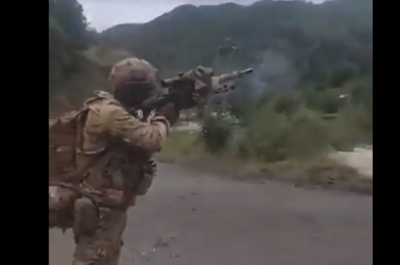 Azerbaijan soldiers fire on 13th century Armenian monastery in Karabakh (VIDEO)