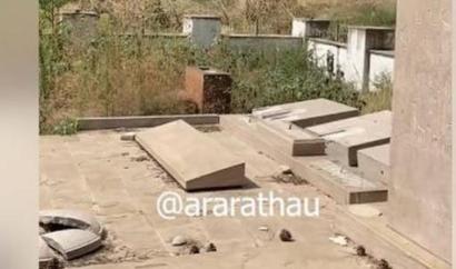 Azerbaijanis destroy monument and khachkar commemorating Karabakh liberation war in Ukhtadzor village
