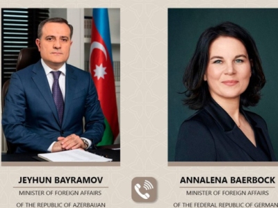 Bayramov, Baerbock discuss Armenia-Azerbaijan relations, situation around Karabakh