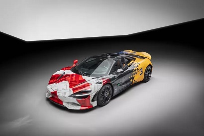 McLaren creates colorful supercar with silver stripes, with part of its F1 racecar