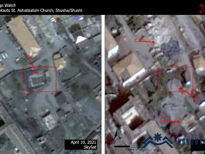 Azerbaijan turns Armenian church in Shushi into junkyard
