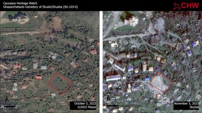 Azerbaijan damages another Armenian cemetery in Karabakh’s Shushi (PHOTOS)