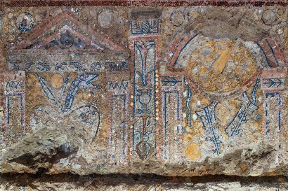 Huge ancient mosaic with military themed images discovered in heart of Rome