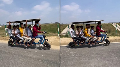 Entrepreneur, 22, creates sun-powered 7-seater bike from scrap metal