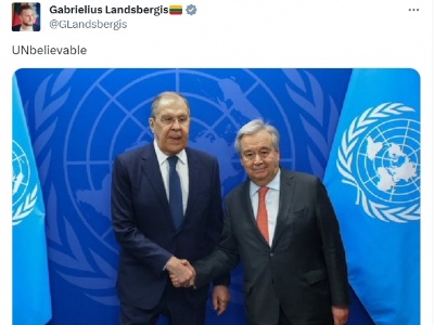 Глава МИД Литвы о рукопожатиях Лаврова и Гутерреша: НевероятНОО