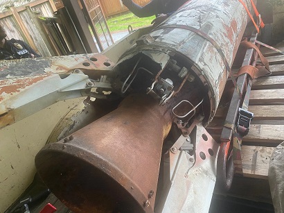 Rusted Cold War-era air-to-air rocket found in US man's garage
