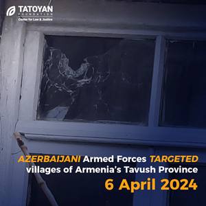 Татоян: Сегодняшние азербайджанские обстрелы еще раз показывают, что у властей Азербайджана нет никаких мирных намерений
