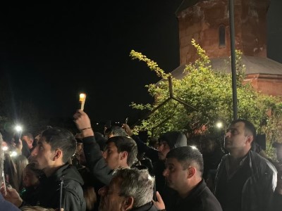 В селе Киранц также проходит факельное шествие