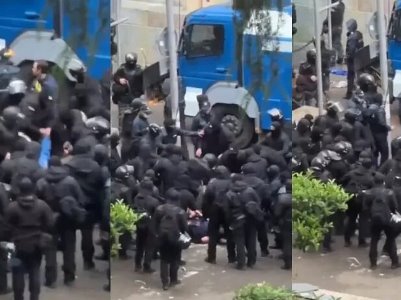Police used physical violence against protesters in Tbilisi, Georgia media say