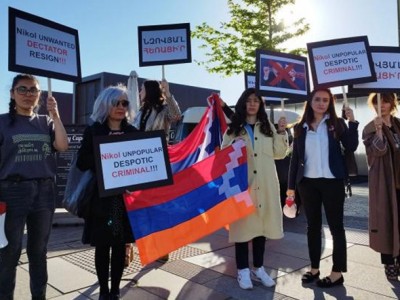 Armenia premier is met in Denmark with picket