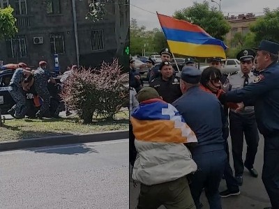 Շուրջ 30 ոստիկաններ բիրտ ուժ կիրառելով ձերբակալել են բողոքի ակցիա նախապատրաստող ՀՀՄ կուսակցության անդամներին
