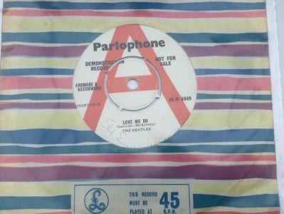 Rare early Beatles single, with misspelling of Paul McCartney's last name, goes up for auction