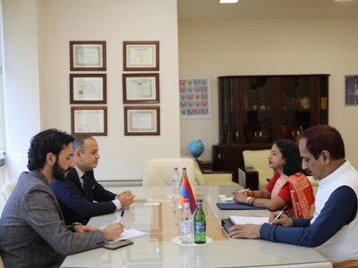 High commissioner for diaspora, India envoy discuss Global Armenian Summit to be held in Yerevan