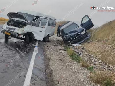 Բախվել են Արարատ-Երասխ-Սուրենավան երթուղու «Գազել»-ն ու «Mercedes»-ը. կան վիրավորներ