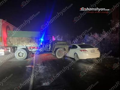 Երևան-Գյումրի ճանապարհին բախվել են «Mazda»-ն և բեռնատարը. Կա մեկ վիրավոր