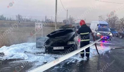 Մրգաշատում ավտոմեքենան վերածվել է մոխրակույտի. 4 մարդ տեղափոխվել է «Այրվածքաբանության ազգային կենտրոն»