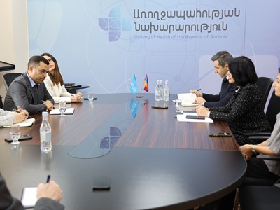 Առողջապահության փոխնախարարն ընդունել է Հայաստանում ԱՀԿ ներկայացուցիչ Սիդհարթա Դատտայի գլխավորած պատվիրակությանը