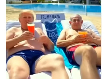 Трамп опубликовал безумное ИИ-видео «будущего Газы» с обнаженным собой и Нетаньяху