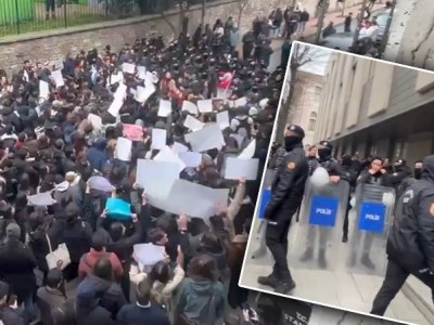 Police use force against university students protesting Istanbul mayor's detention