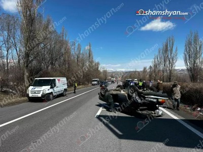 Կոտայքի մարզում. բախվել են «Ford Transit»-ն ու «ՎԱԶ 2107»-ը. վերջինս գլխիվայր շրջվել է. կա վիրավոր