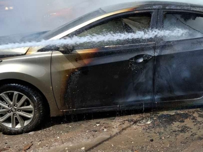 Ֆիզկուլտինստիտուտի մոտ կայանված «Hyundai»-ում հրդեհ է բռնկվել. մեքենան վերածվել է մոխրակույտի