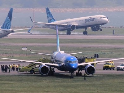 JetBlue ինքնաթիռը Բոստոնի օդանավակայանում վայրէջքի ժամանակ դուրս է սահել թռիչքուղուց
