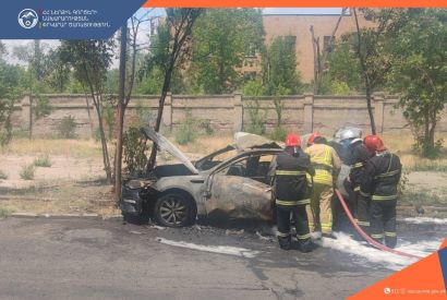 Երեւանում այրվել է «Kia» մակնիշի ավտոմեքենա. վարորդը վնասվածքներ է ստացել