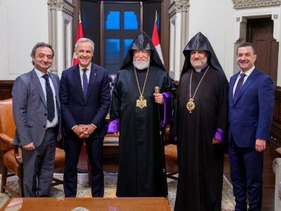 Catholicos Aram I and Mark Carney Discuss Artsakh, Armenian Prisoners, and Cultural Heritage