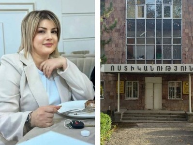 Новый директор Горисского колледжа Армине Колян с помощью полицейских вошла в здание учебного заведения