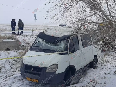 В Ширакской области произошло ДТП с участием маршрутного микроавтобуса