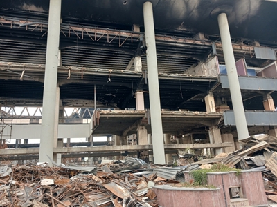 The building of Iran state television broadcaster after Israeli attack in June 2025